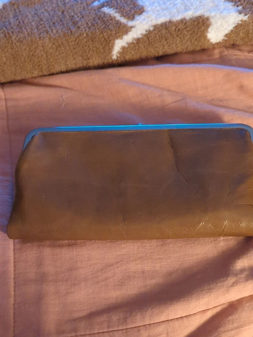 HOBO Brown Leather Organizer Wallet with ID Window